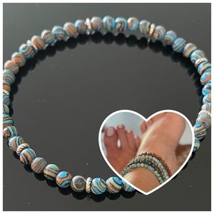 Nopinchy Malachite & Silver No Pinch Anklet